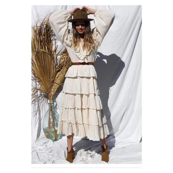 New! Rare JEN’S PIRATE BOOTY Moon Maxi Ruffled Midi Dress - Picture 4 of 12